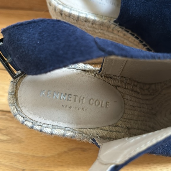 Kenneth Cole Navy Suede Open Toes Espadrille Size 7M - Picture 4 of 7